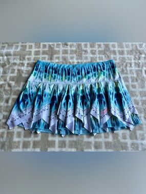 Lucky in Love Blue & Teal Printed Layered Skirt